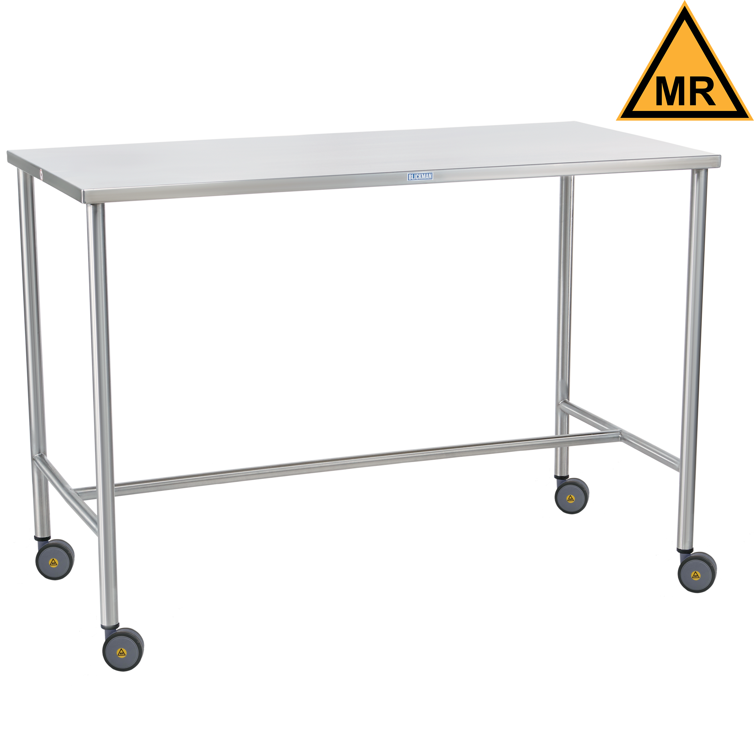 Stainless Steel MR Conditional Medical Instrument Table with H